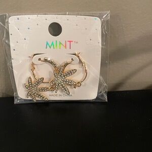 Gold & Rhinestone Plant Earrings